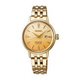 Seiko Ladies Presage Auto Watch In Light Gold
