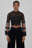 Sissy Boy Longsleeve In Your World Blouse In Black