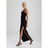 Sissy boy Maxi Dress With a Neckline In Black