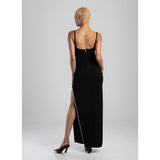Sissy boy Maxi Dress With a Neckline In Black