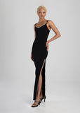 Sissy boy Maxi Dress With a Neckline In Black