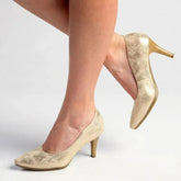 Hush Puppies Ladies Soft Phillipa Heels In Light Gold