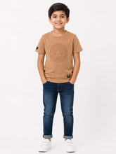 Soviet Boys Legit Velvety Suede Short Sleeves Fashion T-Shirts In Tobacco