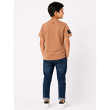 Soviet Boys Legit Velvety Suede Short Sleeves Fashion T-Shirts In Tobacco