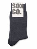 Sox Co. Mens Plain Silky Socks In Grey
