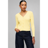 Stella Morgan Long Sleeve Cardigan In Yellow