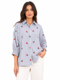 Stella Morgan 3/4 Sleeve With Elastic Shirt In Blue