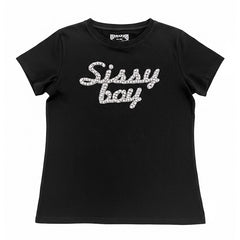 Sissyboy Ladies Regular T-Shirt with Bling In Black