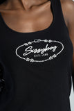 Sissy boy Ladies Embroidered Logo Tank Top In Black