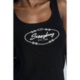 Sissy boy Ladies Embroidered Logo Tank Top In Black