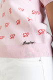 Sissy boy Womens Short Sleeve Knit Top In Pink