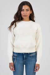 Sissy boy Womens Knit Jersey With Tonal Branding In Cream