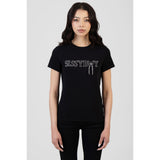 Sissy Boy Womens Glitter In The Dark Regular T-Shirt With Beads In Black
