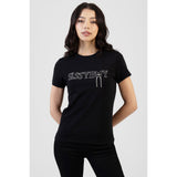 Sissy Boy Womens Glitter In The Dark Regular T-Shirt With Beads In Black
