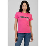 Sissy Boy Womens Glitter In The Dark Regular T-Shirt In Pink
