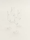 Polo Champagne Flute Glasses 4 Piece Set in Transparent