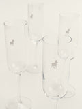 Polo Champagne Flute Glasses 4 Piece Set in Transparent