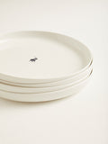 Polo Classic High Rim Dinner Plate 4 Piece Set In White