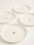 Polo Classic High Rim Dinner Plate 4 Piece Set In White