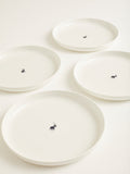 Polo Classic High Rim Dinner Plate 4 Piece Set In White