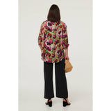 Stella Morgan Floral Button Relaxed Blouse In Pink Multi
