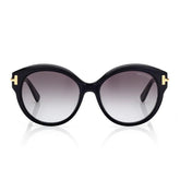 Tom Ford Womens Icon Round Sunglasses In Black and Gold