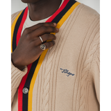 Tshepo Jeans Unisex Knitted Cardigan In Beige