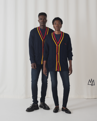 Tshepo Jeans Unisex Knitted Cardigan In Navy
