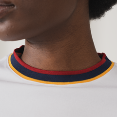 Tshepo Jeans Unisex Flag Rib Neckline T-Shirt In White