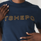 Tshepo Jeans Unisex Stitch Embroidery T-Shirt In Navy