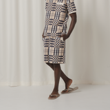Tshepo Check Knit Shorts In Navy