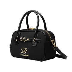 Sissyboy Mini Handbag with Front Clip Detail In Black