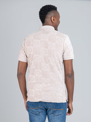 Ben Sherman Mens Terry Tar Textured Polo Plaster