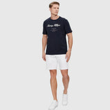 Tommy Hilfiger Mens Script Logo Tee T-Shirts In Navy