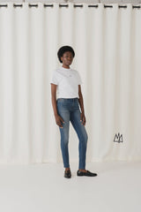 Tshepo Jeans Ladies Embroidered Monarch T-Shirt In White