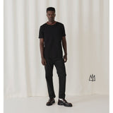 Tshepo Jeans Unisex Flag Rib Neckline T-Shirt In Black