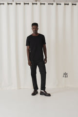 Tshepo Jeans Unisex Flag Rib Neckline T-Shirt In Black