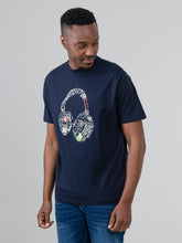 Ben Sherman Mens Typography Headphones T-Shirt In Navy