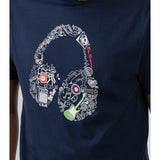 Ben Sherman Mens Typography Headphones T-Shirt In Navy