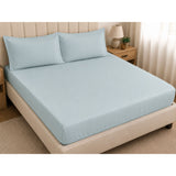 Egyptian Cotton Tencel 300 Thread Fitted Sheet In French Blue