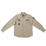 Jeep Mens Twill Service Long Sleeve Shirt In Green