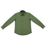 Morenzo Mens Lycra Sateen Long Sleeve Shirt In Olive