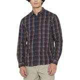 Jeep Mens Long Sleeve Yarn Dyed Check Shirt In Brown