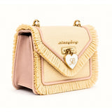 Sissyboy Ayla Straw Bag In Beige & Pink