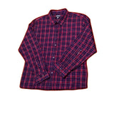 Jeep Mens Long Sleeved Yarn Dyed Check Shirt In Red & Navy