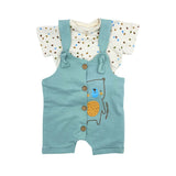 Mother'ip Dungaree Set In Turquoise Multi