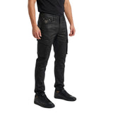 Soviet Mens Wax Finish Cargo Pants In Black