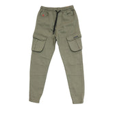 Soviet Mens Cargo Track Pants with Elastic Waistband In Fatigue