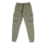 Soviet Mens Cargo Track Pants with Elastic Waistband In Fatigue