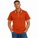 Polo Mens Tipped Zip Golfer In Orange